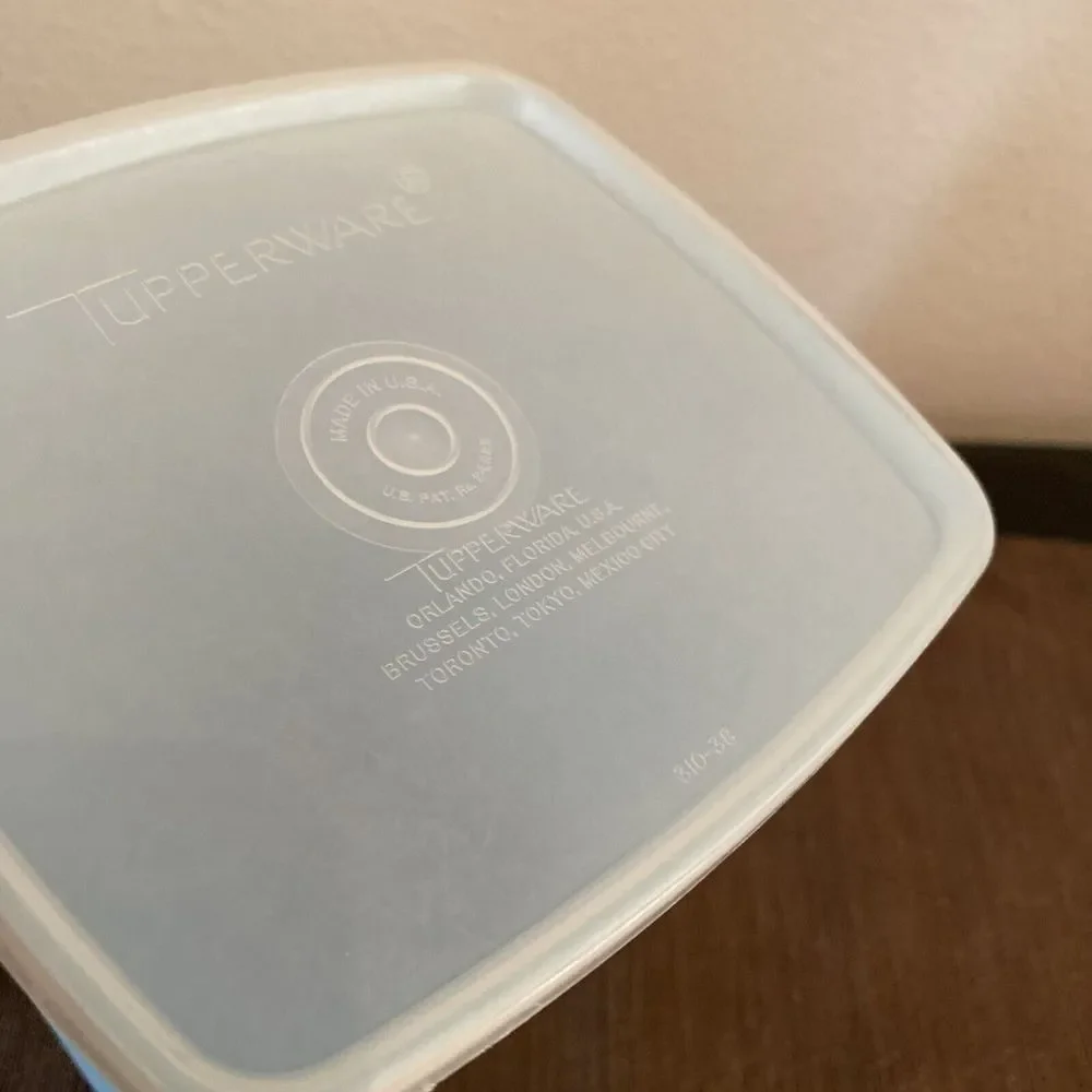 Vintage Tupperware  Square Blue‎ Freezer Storage Container #1311 #310 6 x 5 x 4